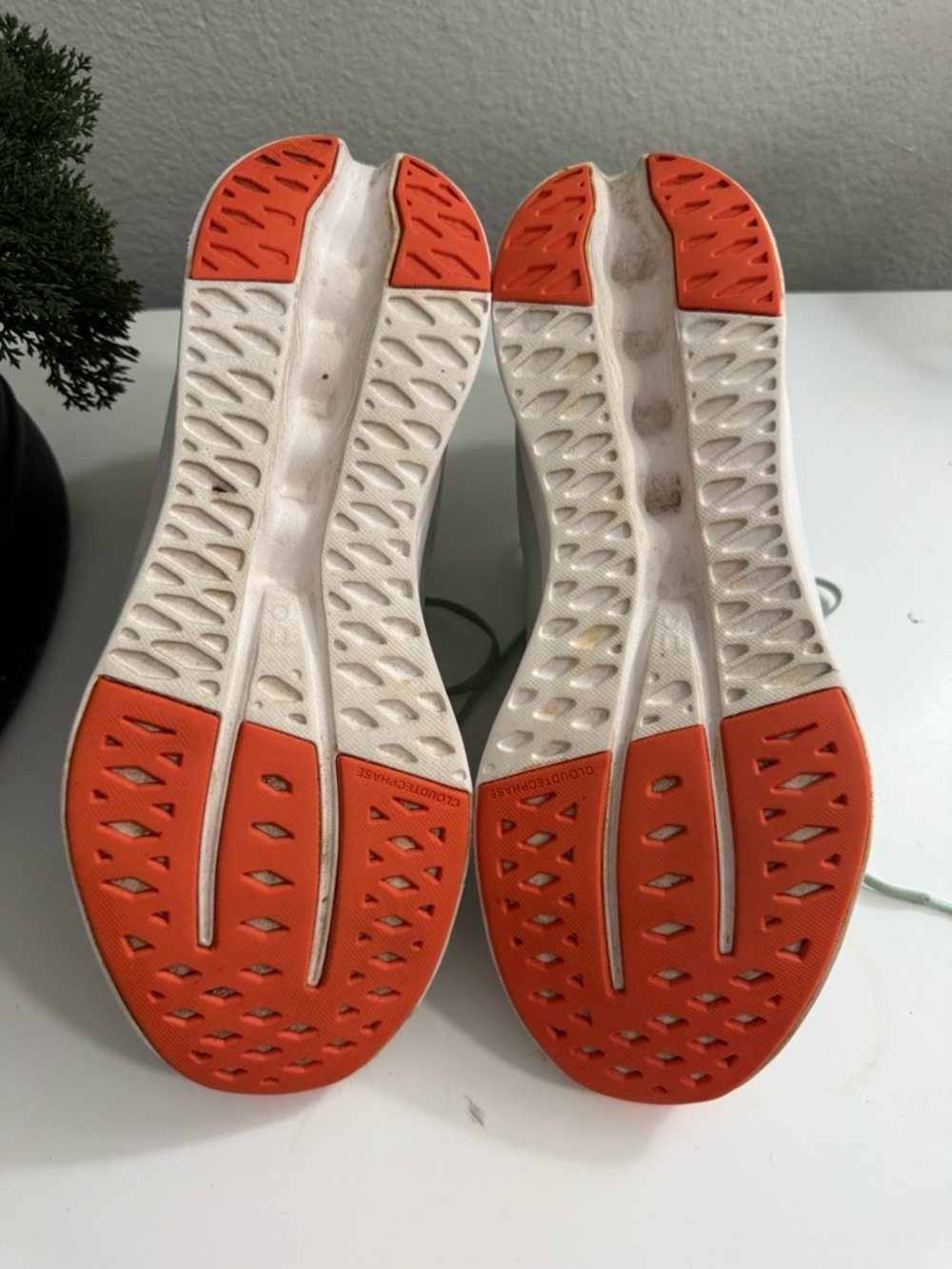 On Running Women size 10.5 Mint Green and Orange Lightweight Running Shoes - Picture 8 of 9